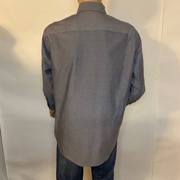 Giorgio Armani Le Collezioni Men's Button Up Dress Shirt Gray 15.5" 100% Cotton - Picture 2 of 14
